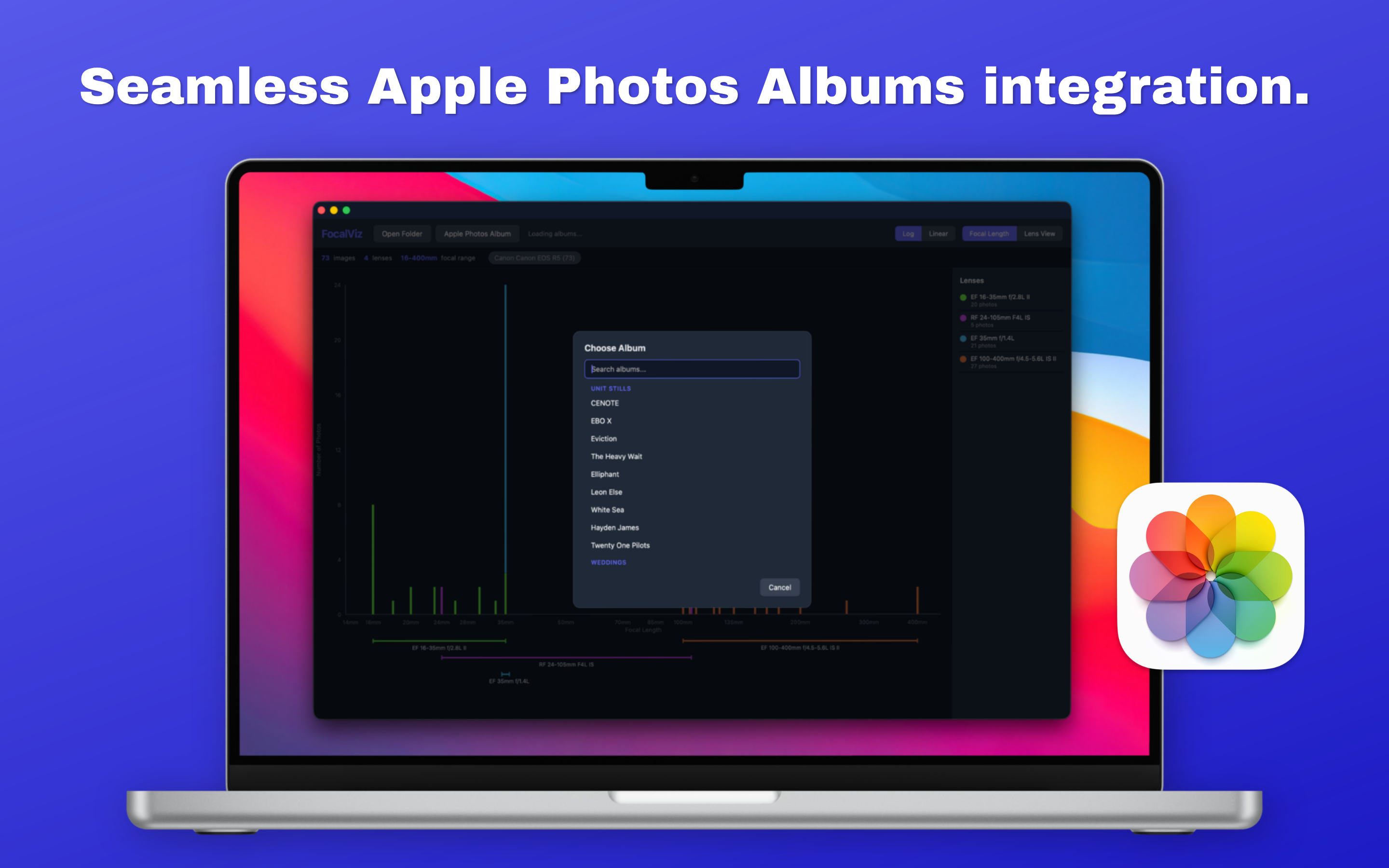 Apple Photos album integration
